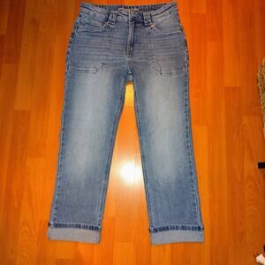 Michael Kors Jeans — Size 4 Petite, Medium to light Blue Wash, Silver Tag Detail